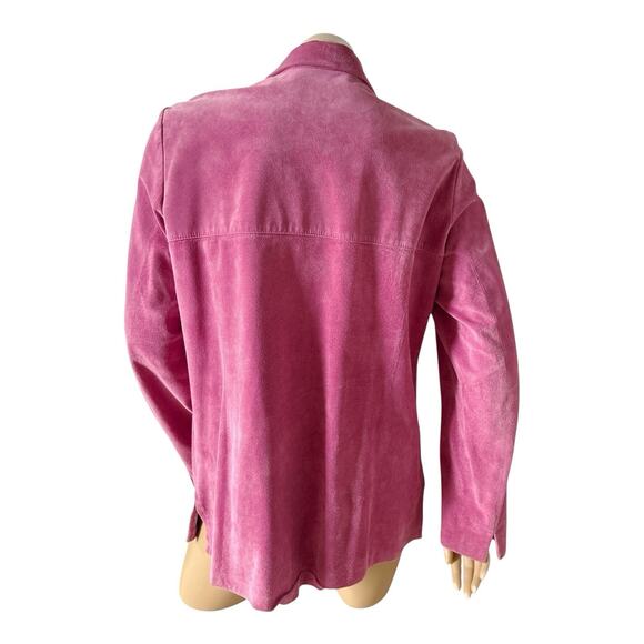 LIZ CLAIBORNE Collection Womens Size XL Pink Suede Vintage Button Up Jacket Coat - Picture 4 of 6